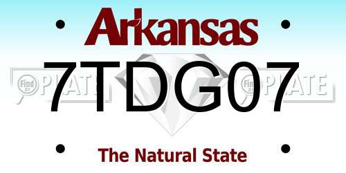 7TDG07 Arkansas License Plate