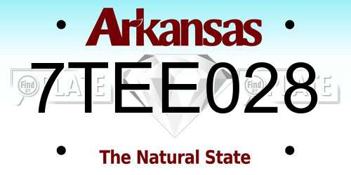 7TEE028 Arkansas License Plate