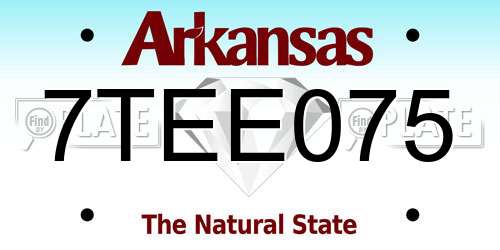 7TEE075 Arkansas License Plate