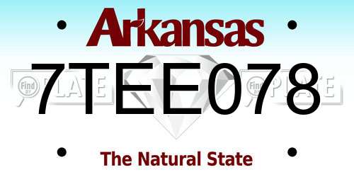 7TEE078 Arkansas License Plate