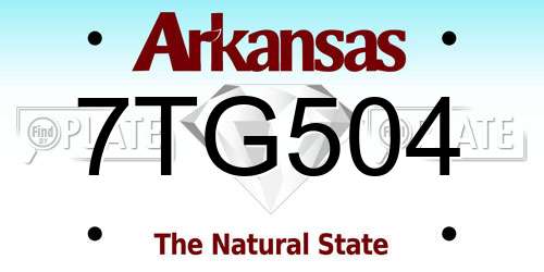 7TG504 Arkansas License Plate
