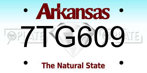 7TG609 Arkansas License Plate