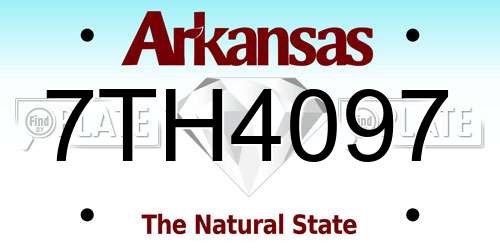 7TH4097 Arkansas License Plate