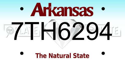 7TH6294 Arkansas License Plate