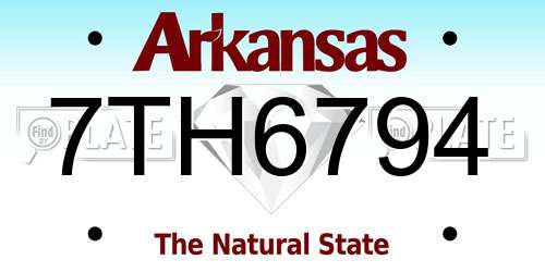 7TH6794 Arkansas License Plate