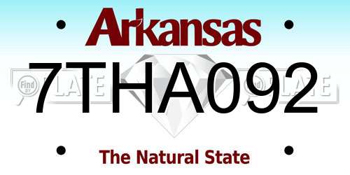 7THA092 Arkansas License Plate
