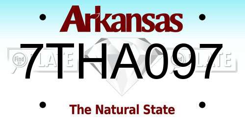 7THA097 Arkansas License Plate