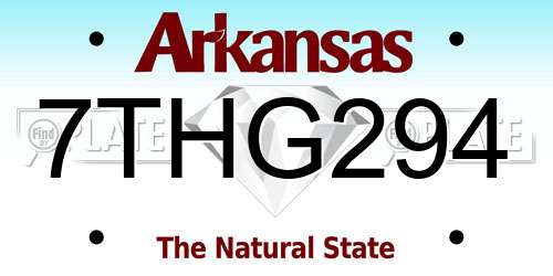 7THG294 Arkansas License Plate