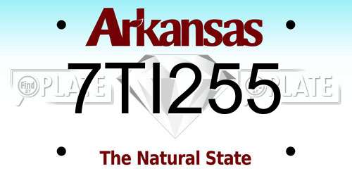 7TI255 Arkansas License Plate