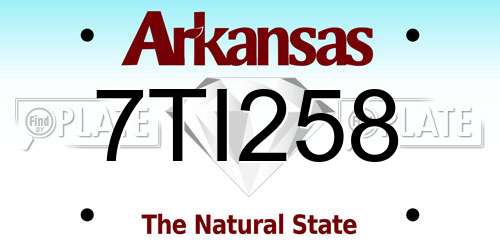 7TI258 Arkansas License Plate