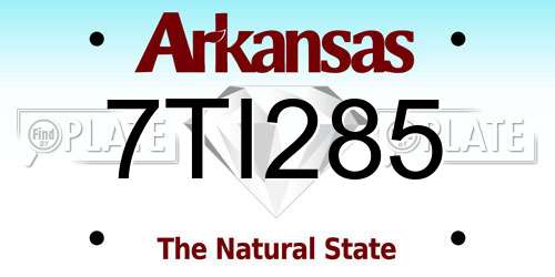 7TI285 Arkansas License Plate