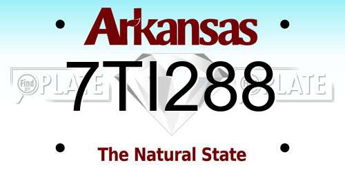 7TI288 Arkansas License Plate