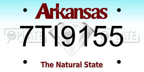7TI9155 Arkansas License Plate