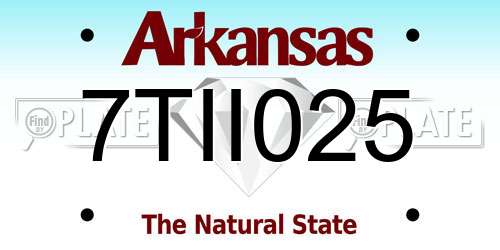 7TII025 Arkansas License Plate