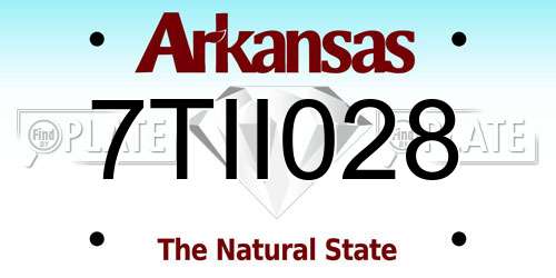 7TII028 Arkansas License Plate