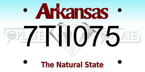 7TII075 Arkansas License Plate