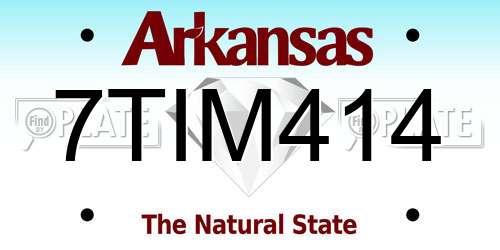 7TIM414 Arkansas License Plate