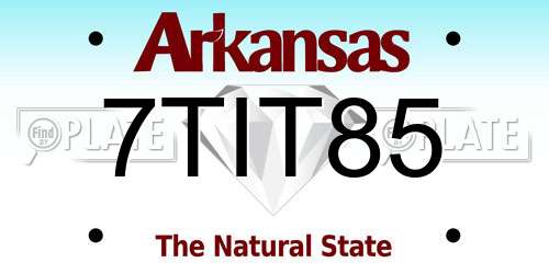 7TIT85 Arkansas License Plate