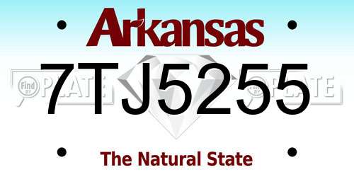7TJ5255 Arkansas License Plate