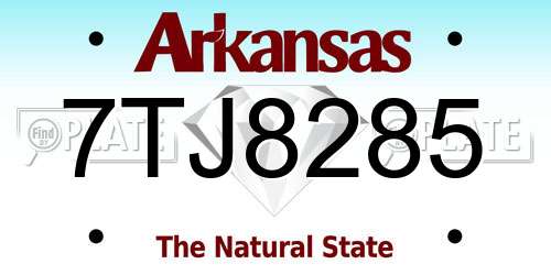 7TJ8285 Arkansas License Plate