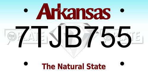 7TJB755 Arkansas License Plate