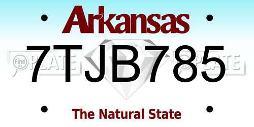 7TJB785 Arkansas License Plate