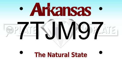 7TJM97 Arkansas License Plate