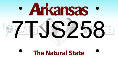 7TJS258 Arkansas License Plate