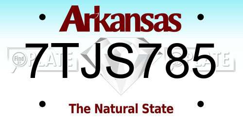 7TJS785 Arkansas License Plate