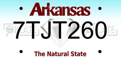 7TJT260 Arkansas License Plate