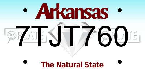 7TJT760 Arkansas License Plate
