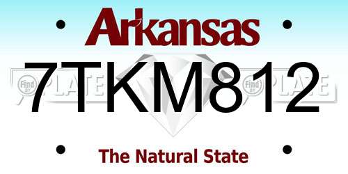 7TKM812 Arkansas License Plate