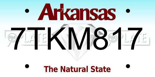 7TKM817 Arkansas License Plate