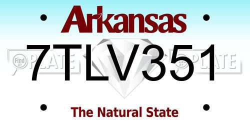 7TLV351 Arkansas License Plate
