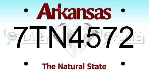 7TN4572 Arkansas License Plate