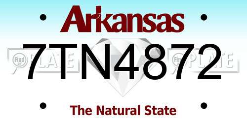 7TN4872 Arkansas License Plate