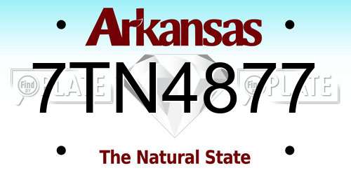 7TN4877 Arkansas License Plate