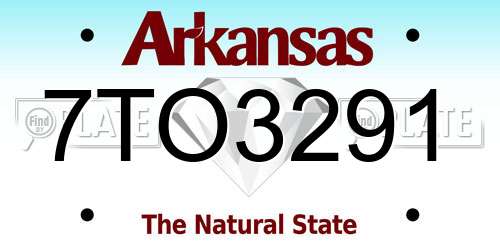 7TO3291 Arkansas License Plate