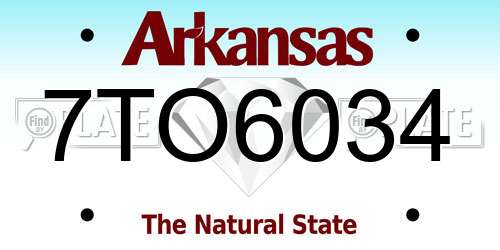 7TO6034 Arkansas License Plate