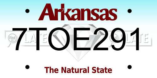 7TOE291 Arkansas License Plate