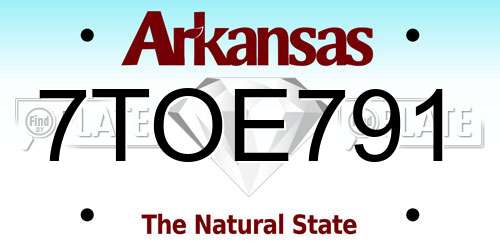 7TOE791 Arkansas License Plate
