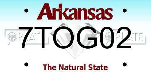 7TOG02 Arkansas License Plate