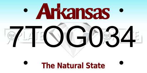 7TOG034 Arkansas License Plate