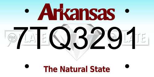 7TQ3291 Arkansas License Plate