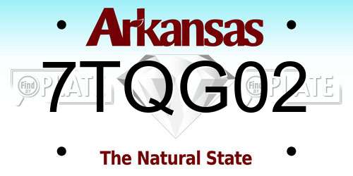 7TQG02 Arkansas License Plate