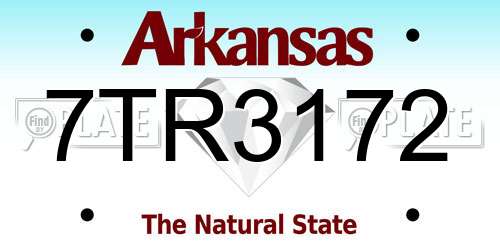 7TR3172 Arkansas License Plate