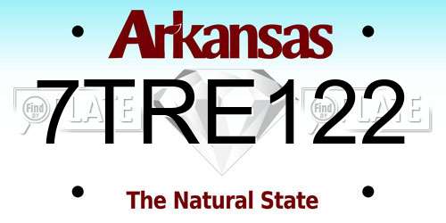 7TRE122 Arkansas License Plate