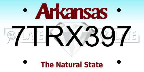 7TRX397 Arkansas License Plate
