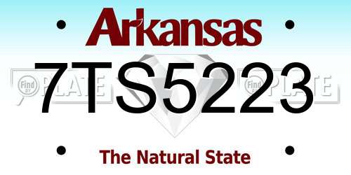 7TS5223 Arkansas License Plate