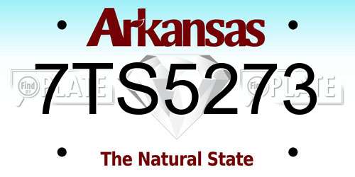 7TS5273 Arkansas License Plate